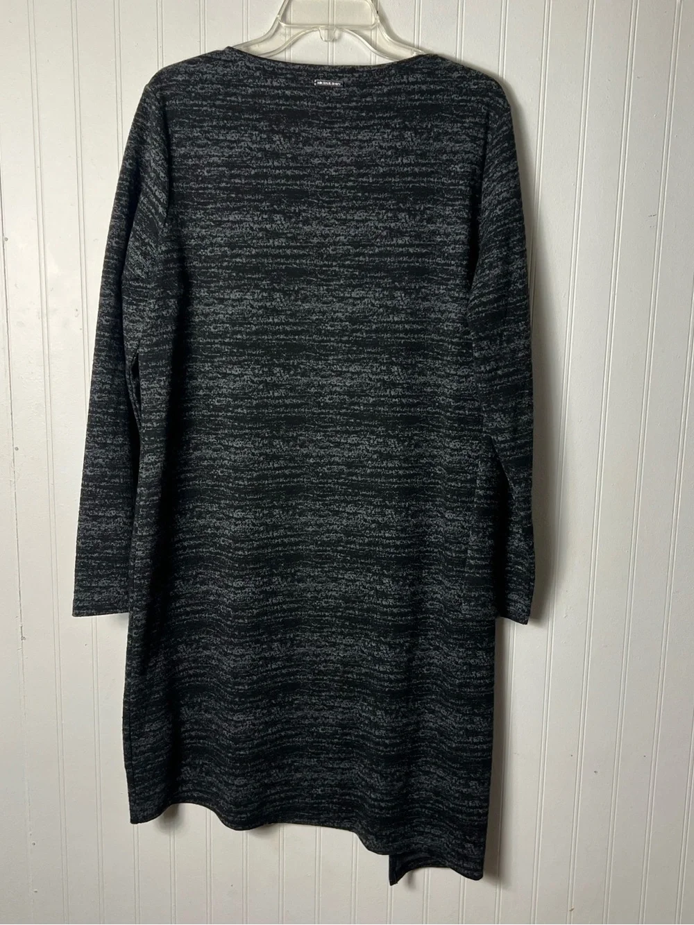 Michael Kors Heathered Black Gray Long Sleeve Knit Dress Size XL
